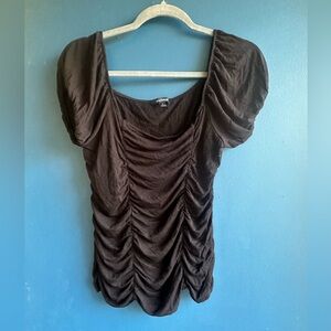 Elegant Black Ruched Top